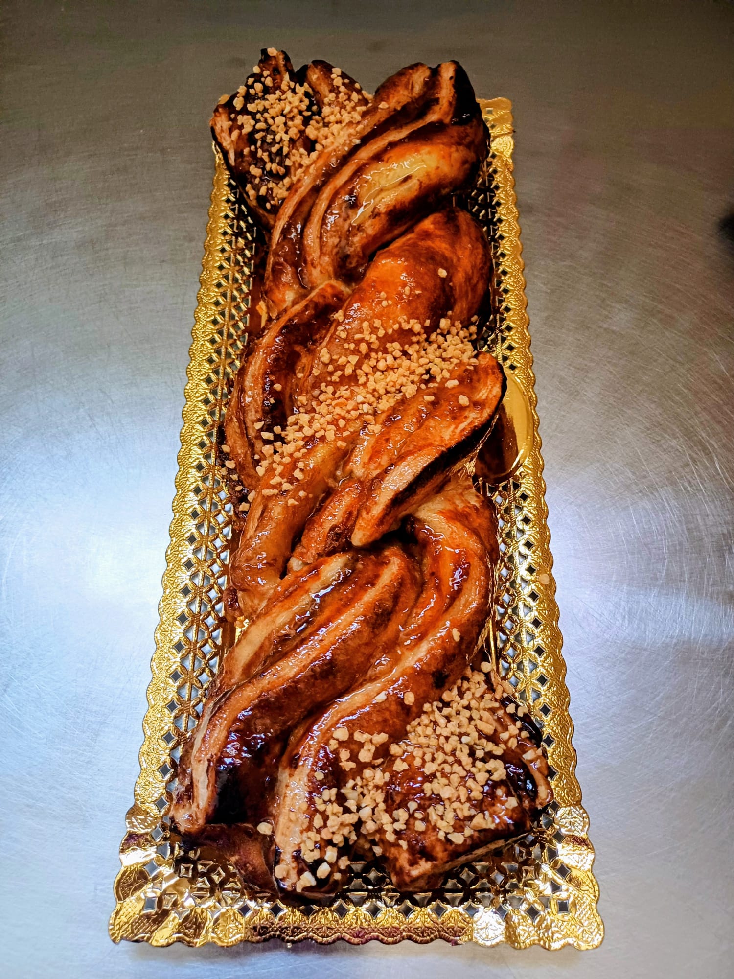 Trenza de hojaldre de crema